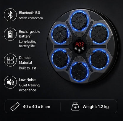 Smart Music Boxing Machine with Bluetooth & LED Lights