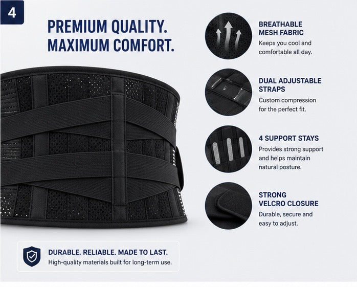 Premium Lumbar Support Belt | Pain Relief & Posture Correction