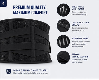 Premium Lumbar Support Belt | Pain Relief & Posture Correction
