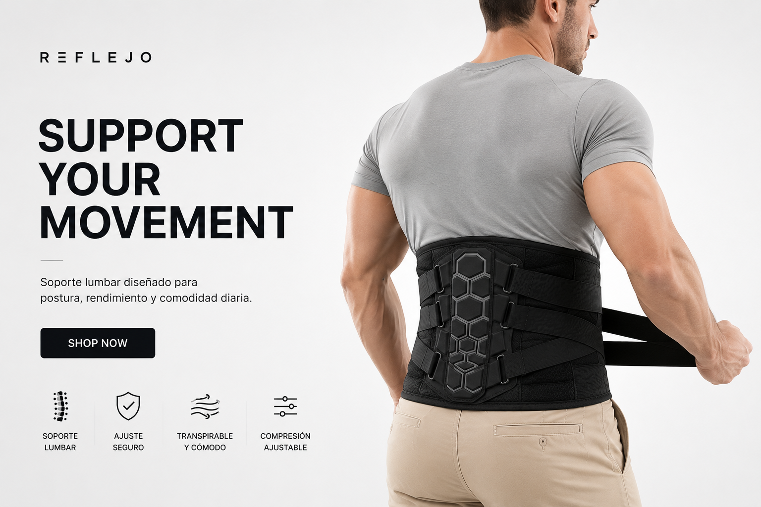 Faja lumbar de soporte y compresíon