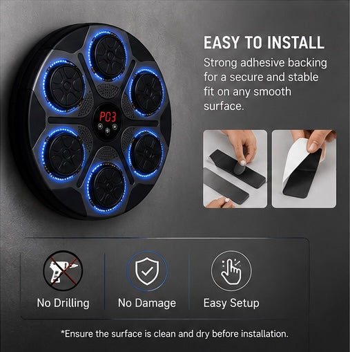 Smart Music Boxing Machine with Bluetooth & LED Lights