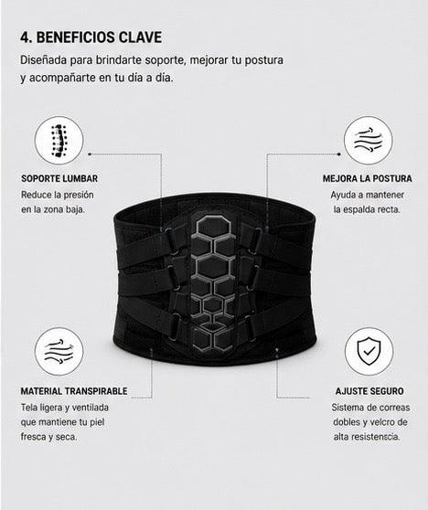 Faja lumbar de soporte y compresíon