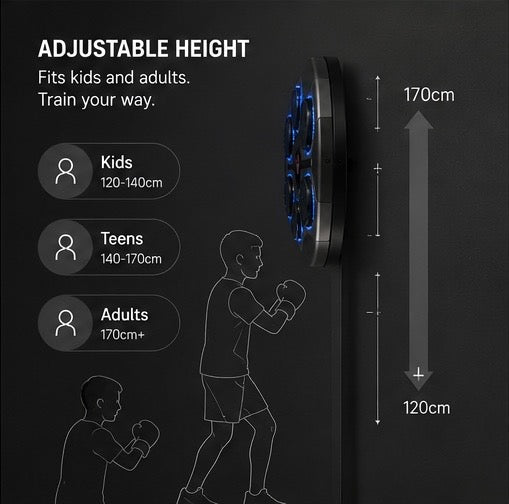Smart Music Boxing Machine with Bluetooth & LED Lights